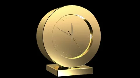 Gold round clock Stock Footage 8549366