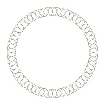 Gold Round frame with circular pattern in the form of spirals.  Stock Illustration