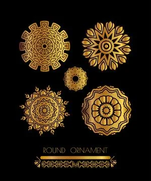 Gold round pattern Stock Illustration