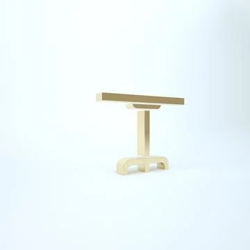 Gold Round table icon isolated on white background. 3d illustration 3D render Stock Illustration