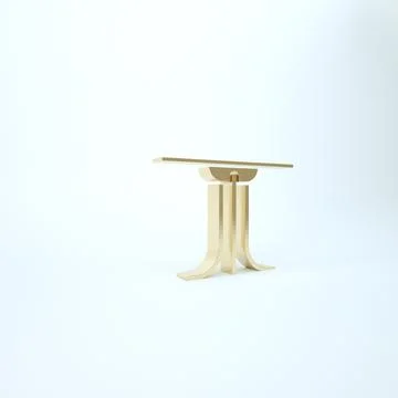 Gold Round table icon isolated on white background. 3d illustration 3D render Stock Illustration