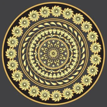 Gold round vintage pattern Stock Illustration
