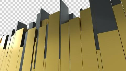 Gold Row Of Blocks In Perspective イラスト素材