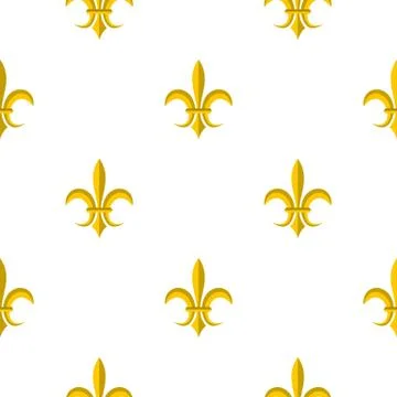 Gold royal lily pattern flat Illustrazione stock