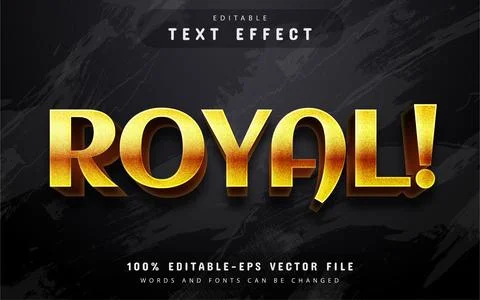 Gold royal text effect editable Illustrazione stock
