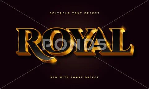 Gold Royal text effect. PSD Template