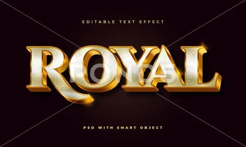 Gold Royal text effect. PSD Template