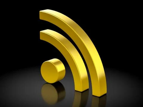 Gold RSS symbol Stock Illustration
