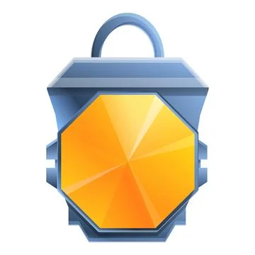 Gold ruby amulet icon, cartoon style Illustrazione stock