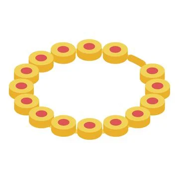 Gold ruby bracelet icon, isometric style Illustrazione stock