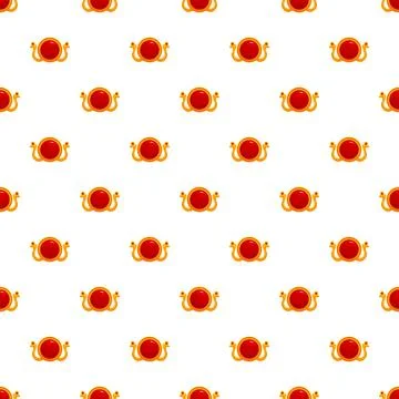 Gold ruby gem ornament seamless pattern background Illustrazione stock