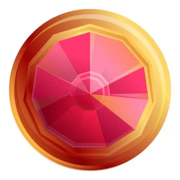 Gold ruby icon, cartoon style Illustrazione stock