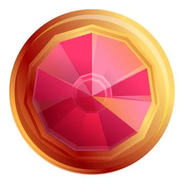 Gold ruby icon, cartoon style Illustrazione stock