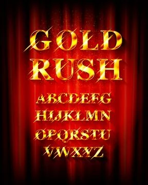 Gold rush font. Stock Illustration