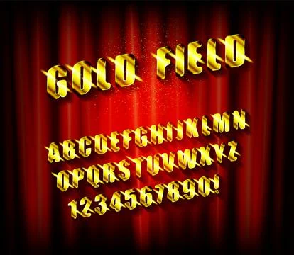 Gold rush font. Stock Illustration