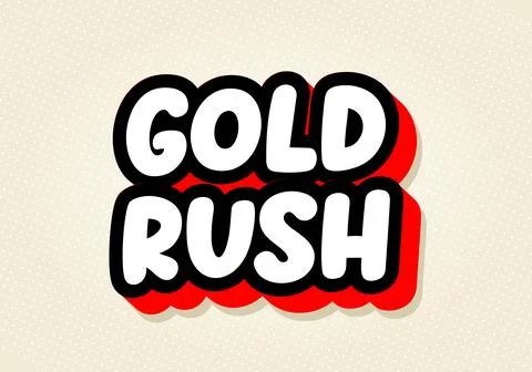 Gold rush text graphic on dotted background 스톡 일러스트