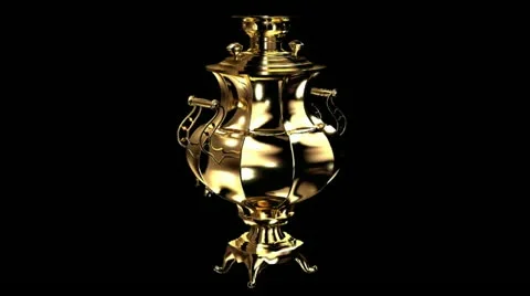 Gold samovar Stock Footage 10899429