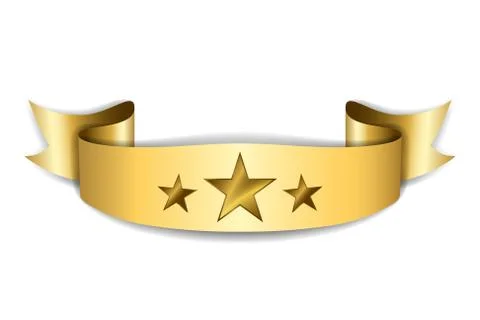 Gold satin empty ribbon Stock Illustration
