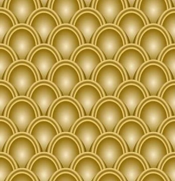 Gold scale pattern embossed, seamless luxury background, op-art with 3d illusion Stock Illustration