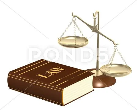 Gold scales and code of laws Stock Photos
