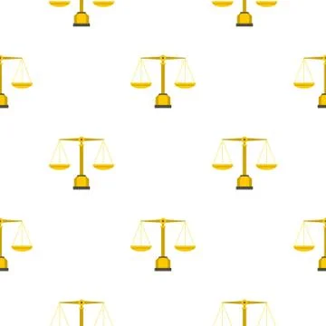 Gold scales of justice pattern seamless 스톡 일러스트
