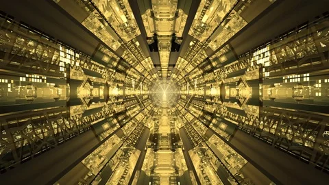 Gold Sci-Fi Tunnel Stock Footage 94990503