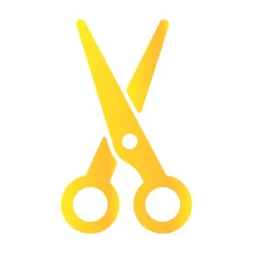 Gold scissors, isolated on white background. Scissors icon vector illustration Illustrazione stock