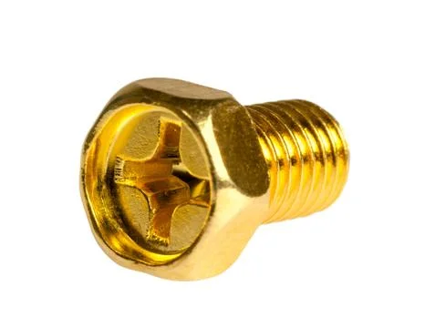 Gold screw Foto stock