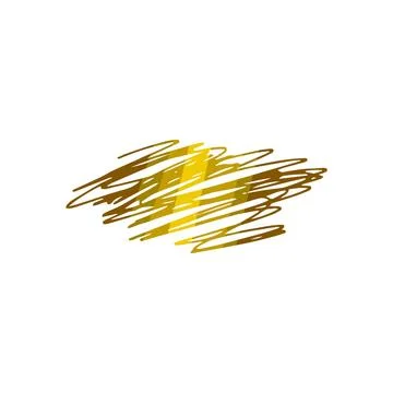 Gold scribble scratch effect brush stroke texture Stock Illustration