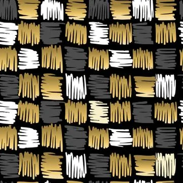 Gold scribble square fancy pattern seamless retro Illustrazione stock