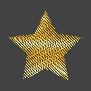 Gold scribbled star vector illustration Stock-Illustration