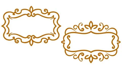 Gold scrollwork frames for ornate professional card headers. Ilustração Stock