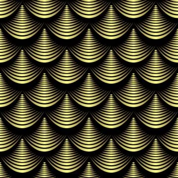 Gold seamless 3d geometric pattern. Stock Illustration