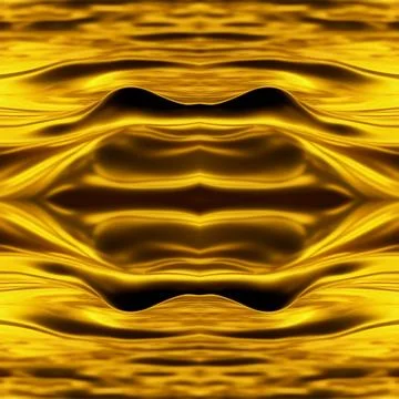 Gold seamless background with splashes and waves of liquid gold. Abstraction  Stock Illustration