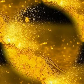 Gold seamless background with splashes of liquid gold. An abstraction with st Stock Illustration