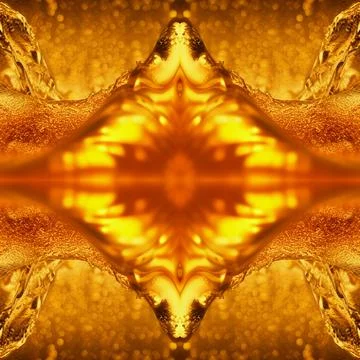 Gold seamless background with splashes of liquid gold. An abstraction with st Stock Illustration