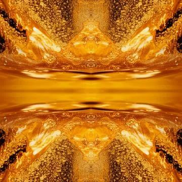 Gold seamless background with waves of liquid gold. Abstraction with liquid g Stock Illustration