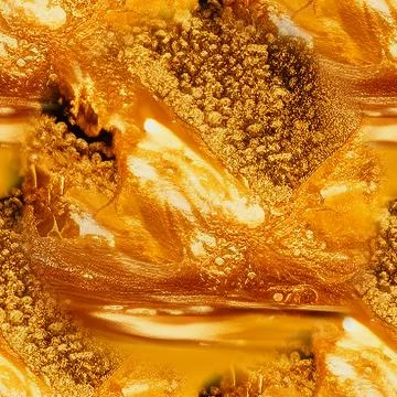 Gold seamless background with waves of liquid gold. Abstraction with liquid g Stock Illustration