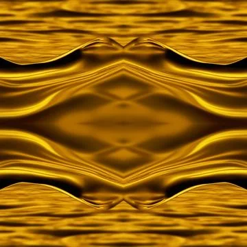 Gold seamless background with waves of liquid gold. Abstraction with liquid g Stock Illustration