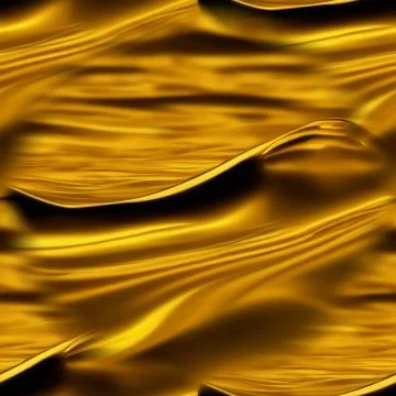 Gold seamless background with waves of liquid gold. Abstraction with liquid g Stock Illustration