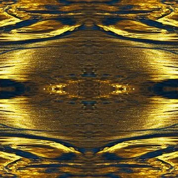 Gold seamless background with waves of liquid gold. Abstraction with liquid y Stock Illustration