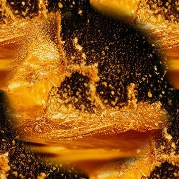 Gold seamless background with waves of liquid gold. An abstraction with liqui Stock Illustration