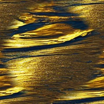 Gold seamless background with waves of liquid gold. Abstraction with liquid y Illustrazione stock