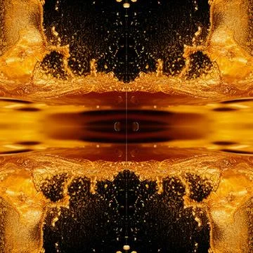 Gold seamless background with waves of liquid gold. An abstraction with liqui Stock Illustration