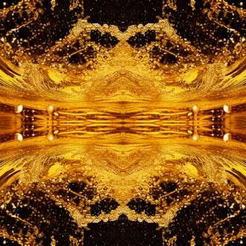 Gold seamless background with waves of liquid gold. An abstraction with liqui Stock Illustration