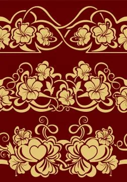 Gold seamless border Stock Illustration