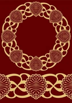 Gold seamless border Stock Illustration
