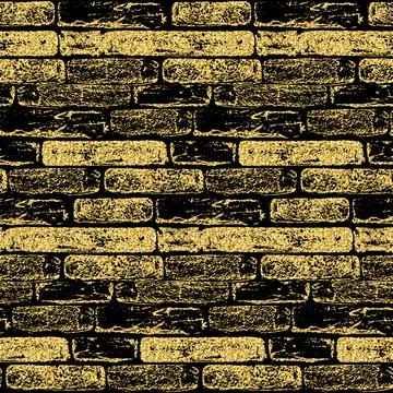 Gold seamless pattern brickwork for design Stock Illustration
