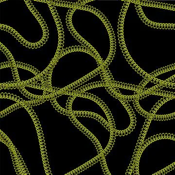 Gold seamless pattern with hand drawn chain. Perfect for wallpapers, web page Stock Illustration