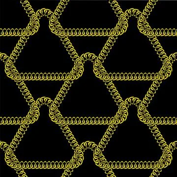 Gold seamless pattern with hand drawn chain. Perfect for wallpapers, web page イラスト素材